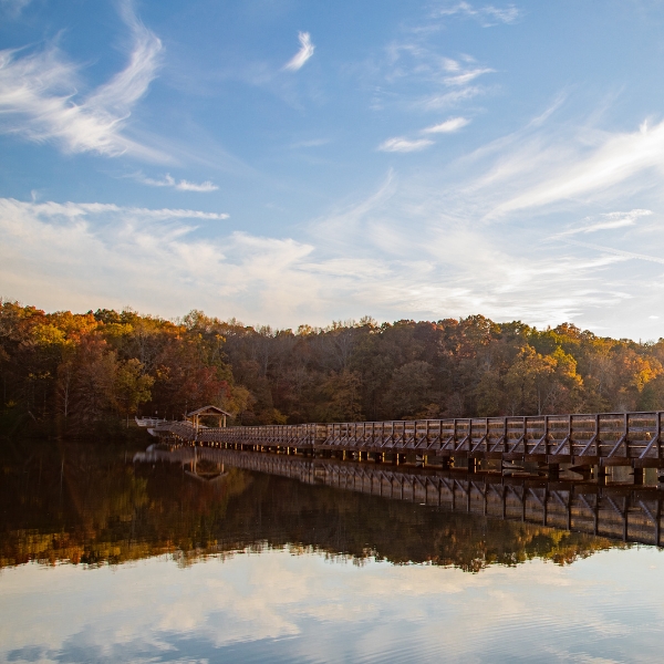 chickasaw state park bridge at sunset